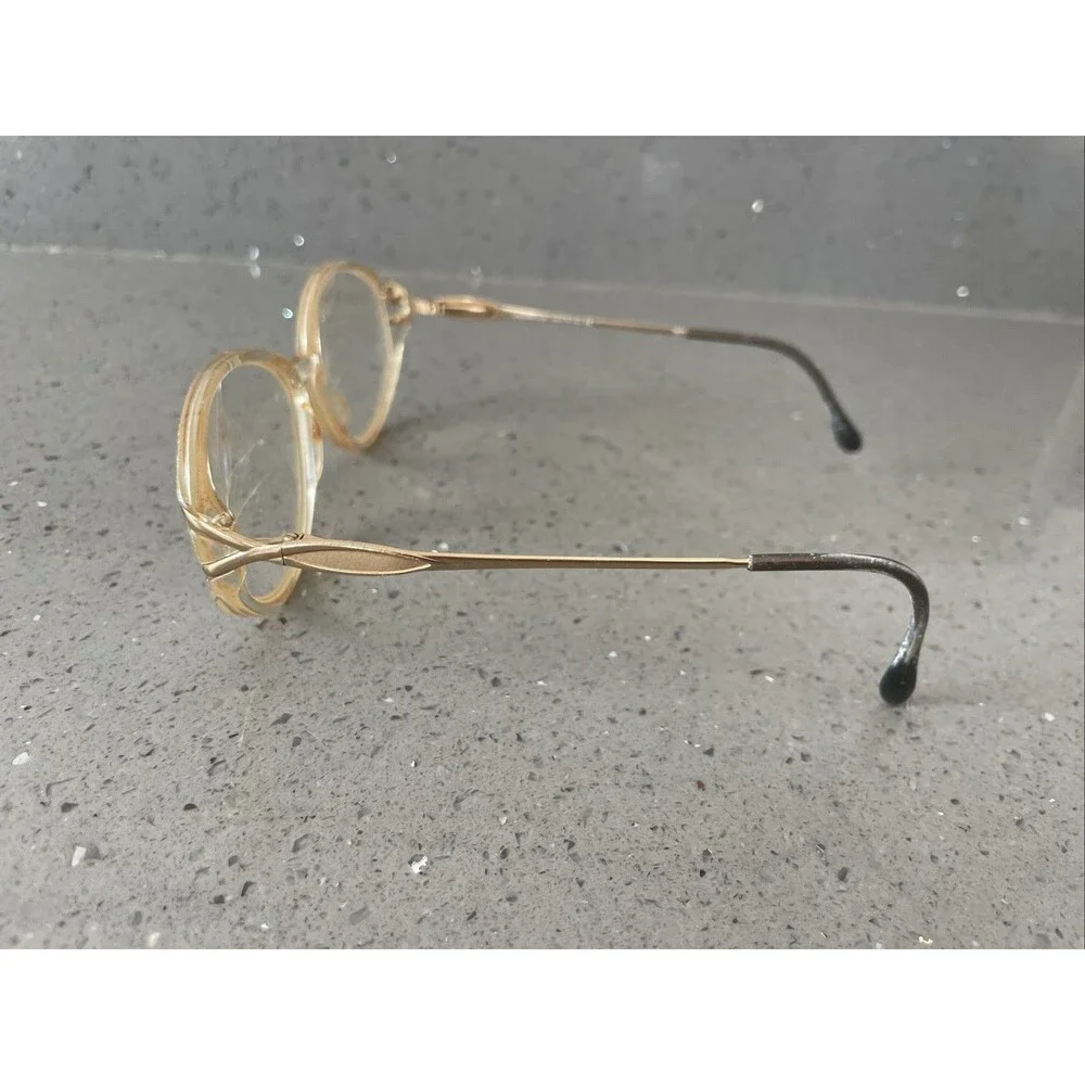 Luxottica Eyeglasses Frames ONLY LU4282 C123 Gold Clear Full Rim 55-15-135 Italy